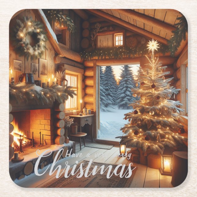 Cabin Underläggs | Scene sex Underlägg Papper Kvadrat (Framsidan)