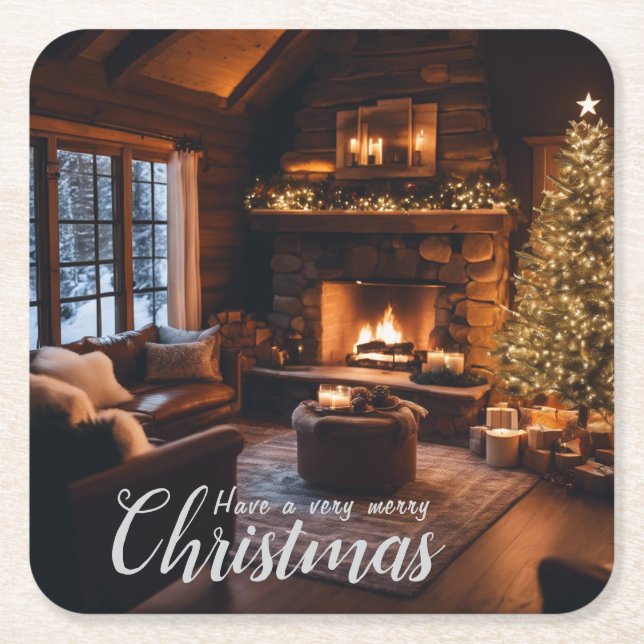 Cabin Underläggs | Scene sju Underlägg Papper Kvadrat (Framsidan)