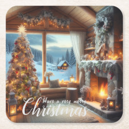 Cabin Underläggs | Scene tolv Underlägg Papper Kvadrat