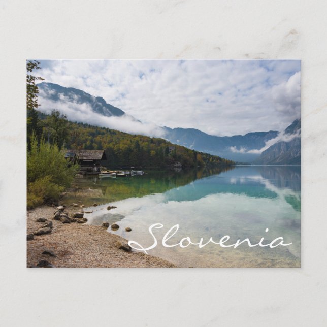 Cabin vid Bohinj Sjö i Slovenien Vykort (Framsida)