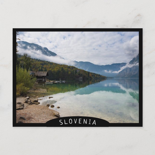 Cabin vid Bohinj Sjö i Slovenien Vykort (Framsida)