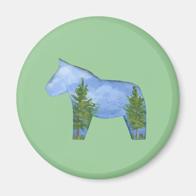 Cabin View Horse Magnet (Framsidan)