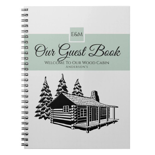 Cabin Welcome Guest Bok Rustic Personlig Anteckningsbok (Framsidan)
