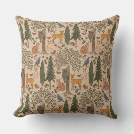 Cabincore Woodland Forest Animals Kudde