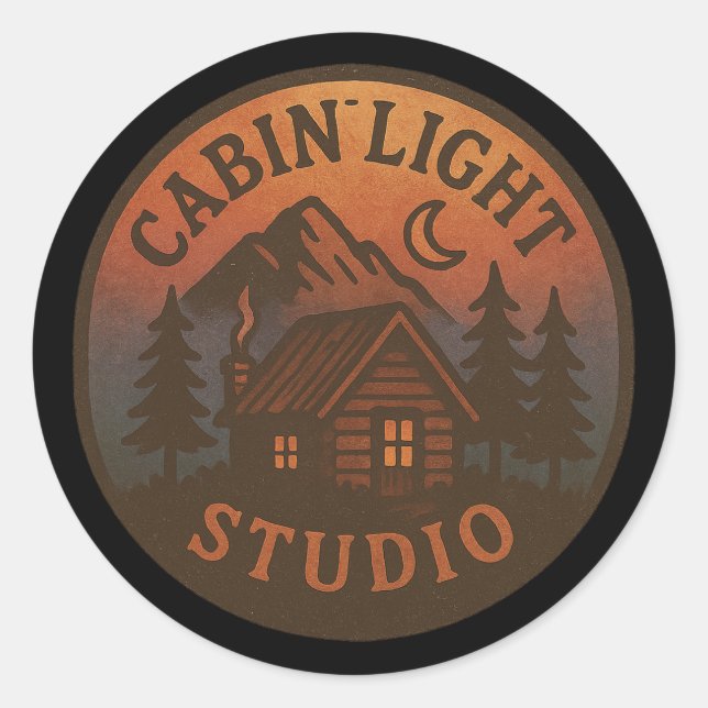 CabinLight Studio Rund Klistermärke (Framsida)