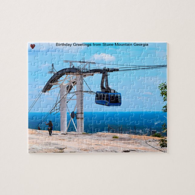 Cable Car Stone Mountain Georgia Jigszle Puzzle Pussel (Horisontell)