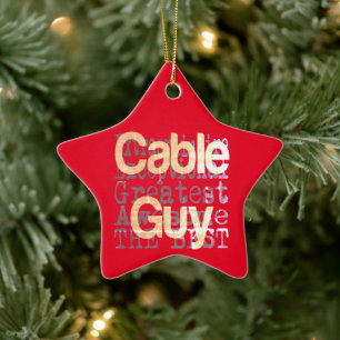 Cable Guy Extraordinaire Julgransprydnad Keramik