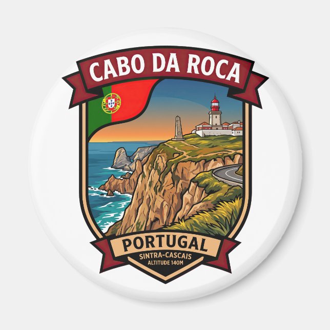 Cabo da Roca Europas västligaste punkt Magnet (Framsidan)