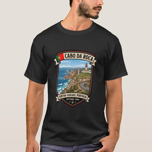 Cabo da Roca Sintra Scenic Drive T Shirt (Framsida)