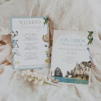 Cabo Mexico Bachelorette-inbjudan och italienska