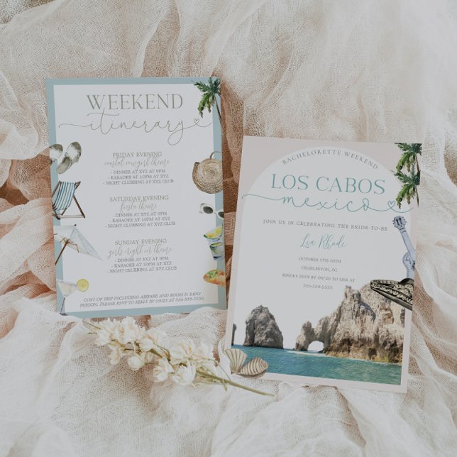 Cabo Mexico Bachelorette-inbjudan och italienska Inbjudningar (Skapare uppladdad)
