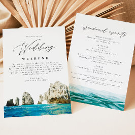 Cabo Mexiko Bröllop Välkommen Brev Itinerary Inbjudningar