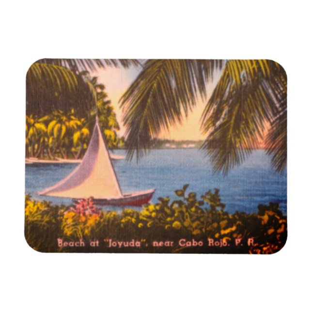 Cabo Rojo, Puerto Rico - Beach vid Joyuda Magnet (Horisontell)