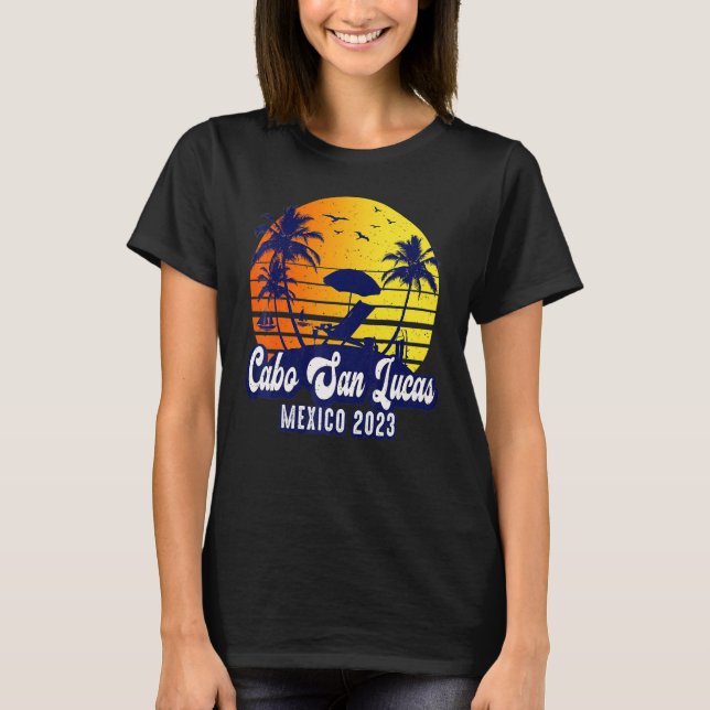 Cabo San Lucas 2023 Mexico Sunset Beach Retro T Shirt (Framsida)