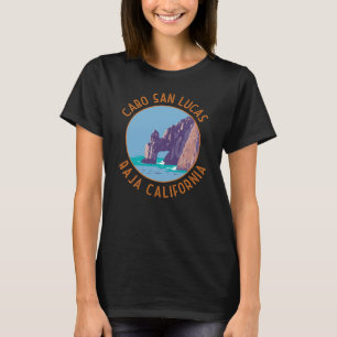 Cabo San Lucas Arch Mexiko Retro Distressed Circle T Shirt