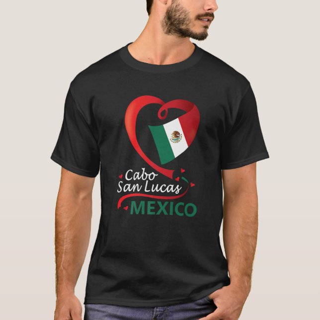 Cabo San Lucas Baja California Sur Mexico Bandera T Shirt (Framsida)