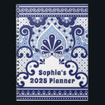 Cabo San Lucas Blue & White Mexican Talavera Tile Anteckningsbok<br><div class="desc">Den här Cabo San Lucas-plannern har en traditionell blå och vit mexikansk talavera stil mönster.</div>