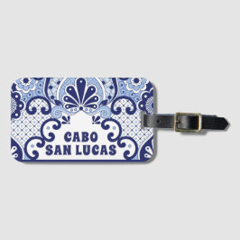 Cabo San Lucas Blue & White Mexican Talavera Tile Bagagebricka