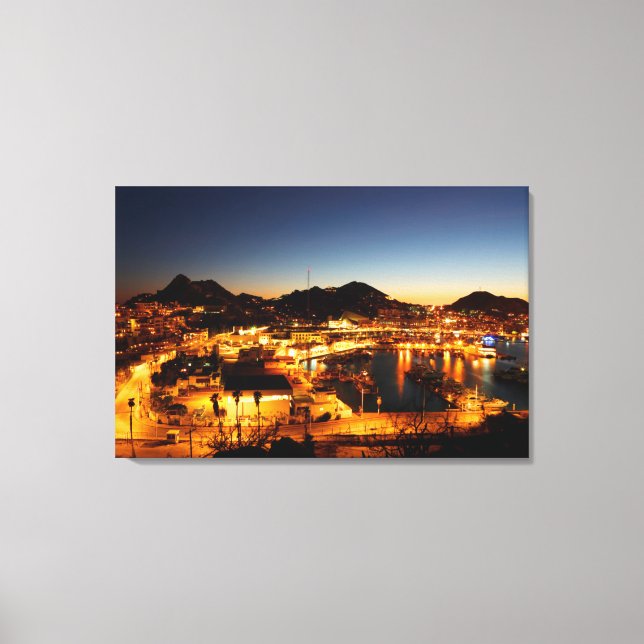 Cabo San Lucas Cityscape at Sunset, Mexiko Canvastryck (Framsida)