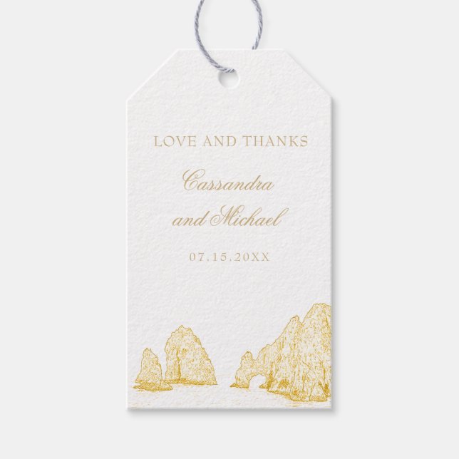 Cabo San Lucas | Destination Wedding | Thank You  Presentetikett (Framsidan)