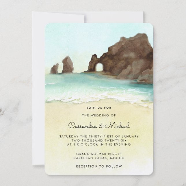 Cabo San Lucas | El Arco | Destination Wedding  Inbjudningar (Framsida)