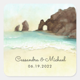 Cabo San Lucas | El Arco | Destination Wedding Rou Fyrkantigt Klistermärke