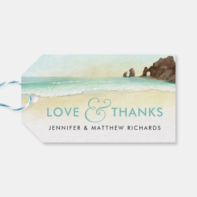 Cabo San Lucas | El Arco | Destinationsbröllop Presentetikett (Baksidan Horisontell)