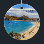 Cabo San Lucas, Medano Beach, Ceramic Ornament<br><div class="desc">Cabos Medanoband med färgfulla paraplyer och vackert väder. Två sidiga keramiska prydnadsföremål med två olika bilder av Cabo San Lucas.</div>