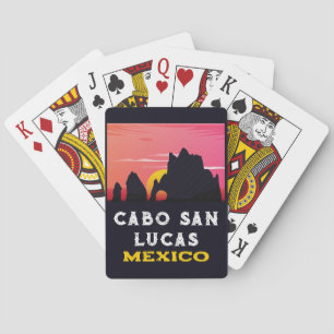 Cabo San Lucas Mexico Arch Vintage retro Sunset Casinokort