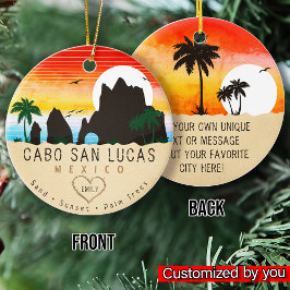 Cabo San Lucas Mexico Arch Vintage retro Sunset Julgransprydnad Keramik