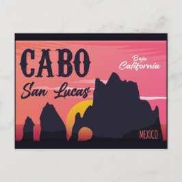 Cabo San Lucas Mexico Arch Vintage retro Sunset Vykort