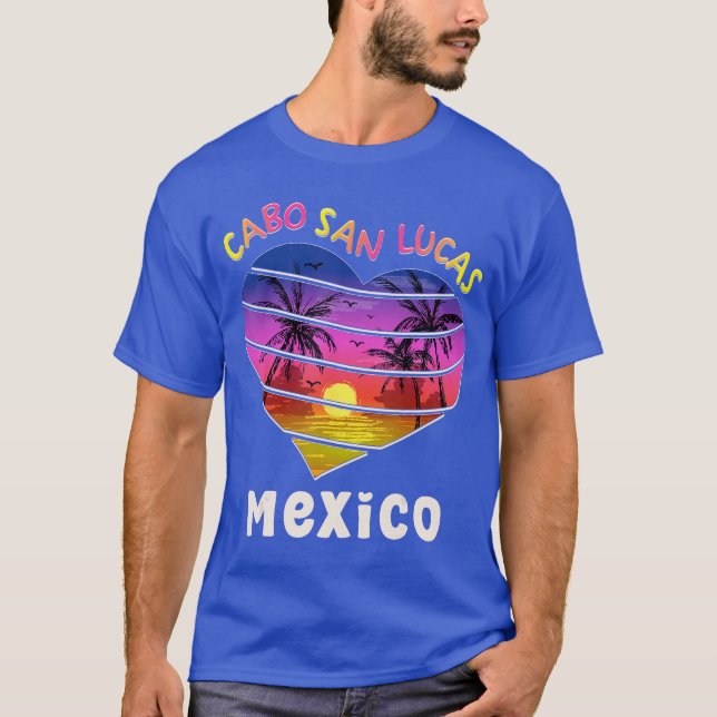 Cabo San Lucas Mexico Beach Surfa Heart Girls Fami T Shirt (Framsida)