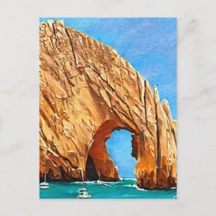 Cabo San Lucas Mexico Retro Painting Vykort