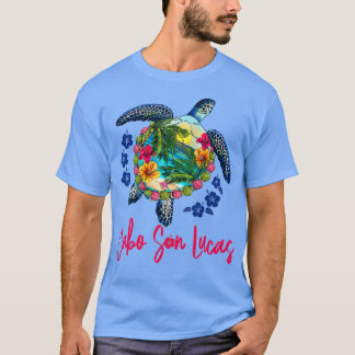 Cabo San Lucas Mexico Sea Turtle Hibiscus, sommar T Shirt
