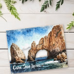 Cabo San Lucas Mexiko Beach Watercolor Vykort<br><div class="desc">Den här designen kan vara personlig om du väljer Redigera design. Du kan också överföra till andra objekt. Kontakta mig på colorflowcreations@gmail.com eller använda alternativet chatta överst på sidan om du vill ha den här designen på en annan produkt eller behöver hjälp med den här designen. Se mer av mina...</div>