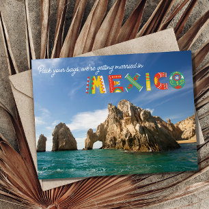 Cabo San Lucas Mexiko Bröllop spara datum Meddelande