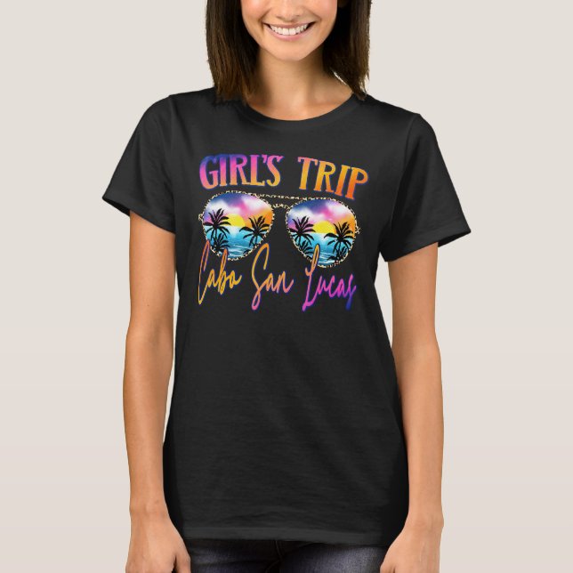 Cabo San Lucas Mexiko Girls Resa Sunglasses, somma T Shirt (Framsida)