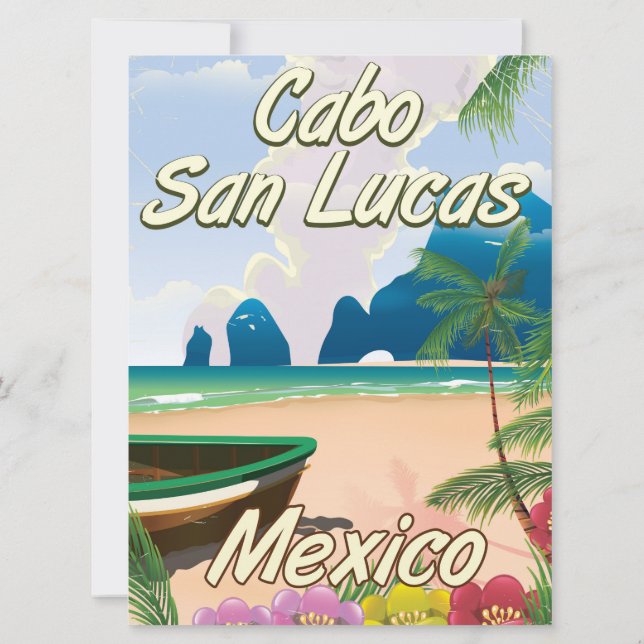 Cabo San Lucas Mexiko reseaffisch Inbjudningar (Baksida)