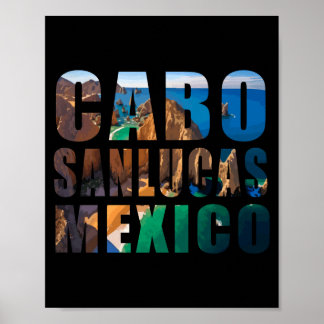 Cabo san lucas mexiko sommar strand palm semester poster