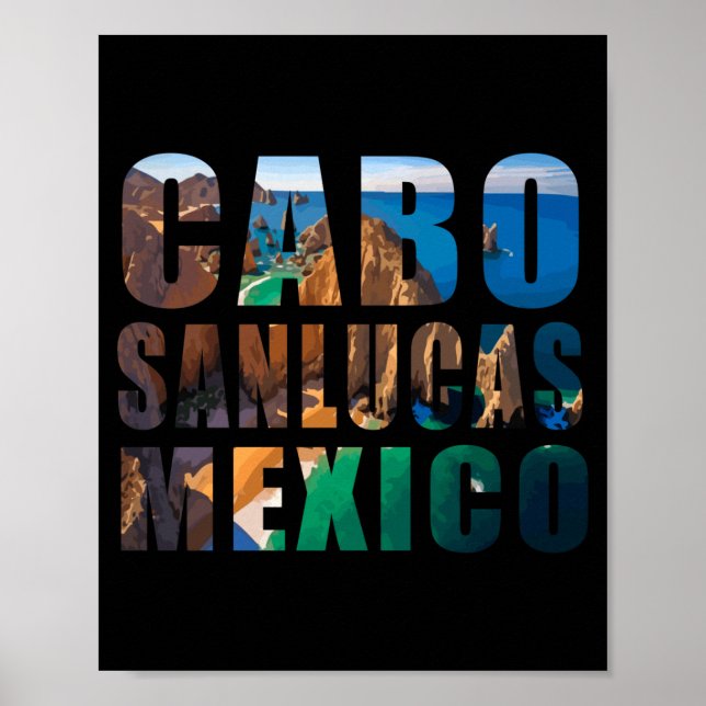 Cabo san lucas mexiko sommar strand palm semester poster (Framsidan)