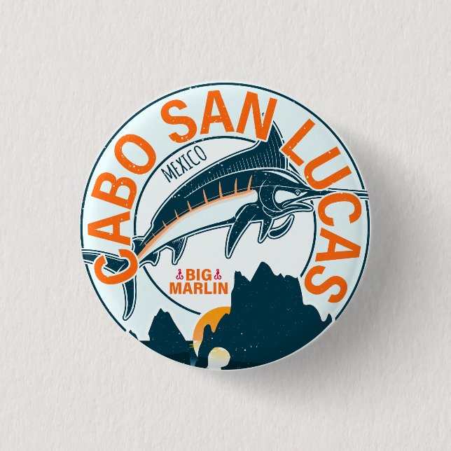 Cabo San Lucas Nautical Fishing Sailfish Vintage Knapp (Framsida)