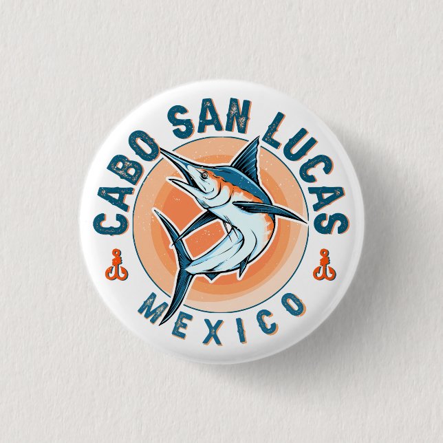 Cabo San Lucas Nautical Fishing Sailfish Vintage Knapp (Framsida)