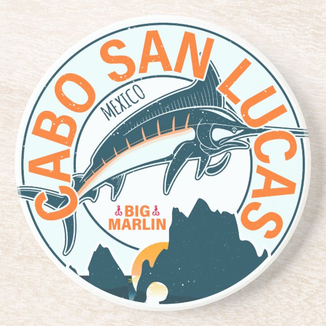 Cabo San Lucas Nautical Fishing Sailfish Vintage Underlägg (Framsidan)