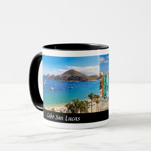 Cabo San Lucas och Land's End - Designerkaffe Mugg (Framsida vänster)