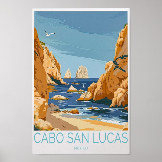 Cabo San Lucas Poster, Mexico Travel Wall Art Poster (Framsidan)