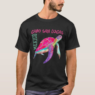 Cabo San Lucas Sea Turtles Mexico Turtle and Flowe T Shirt