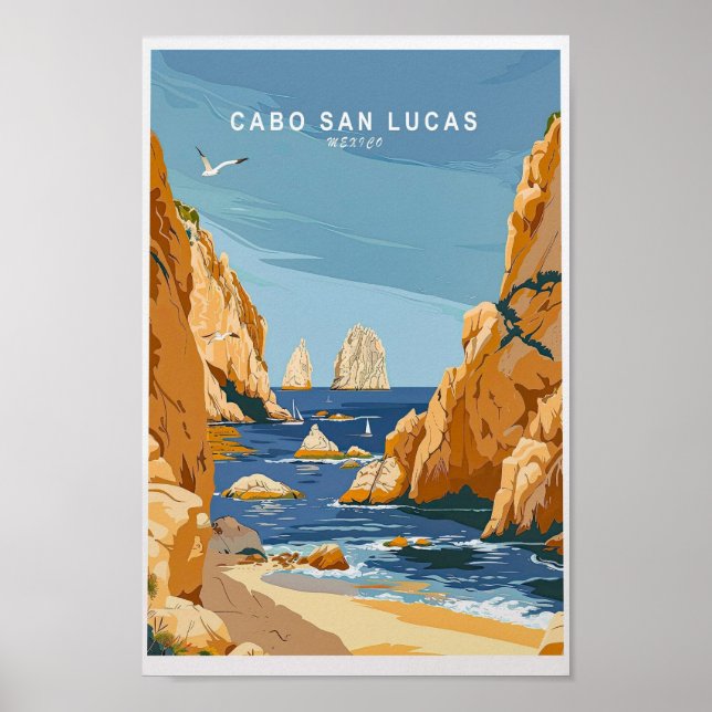 Cabo San Lucas Travel Print, Mexico Wall Art Poster (Framsidan)