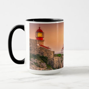 Cabo Sao Vicente på solnedgången Algarve, Mugg