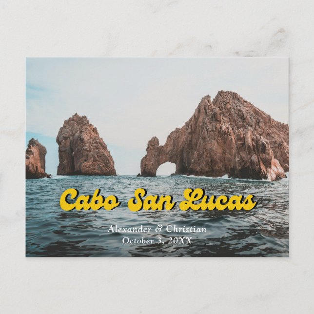 Cabo Save the Date Postcard Mexico Wedding Vykort (Framsida)