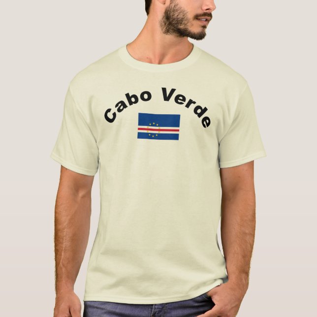 Cabo Verde Flagga Centre T Shirt (Framsida)